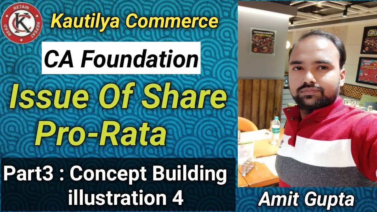 CA Foundation : Company A/C | Issue of Share | Pro Rata | Over subscription | Concept Building
