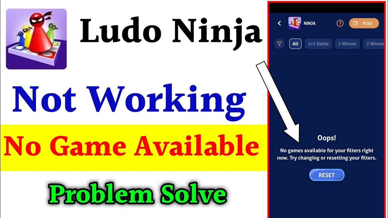 Ludo Ninja Not Working Problem !! No Game Available Problem With Ludo Supreme !! Ludo New Update