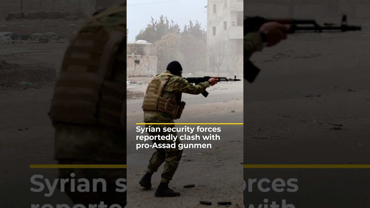 Syrian security forces reportedly clash with pro-Assad gunmen | AJ #shorts
