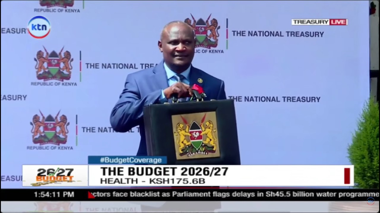 Treasury CS John Mbadi makes a way to parliament to read the 2026/27 budget