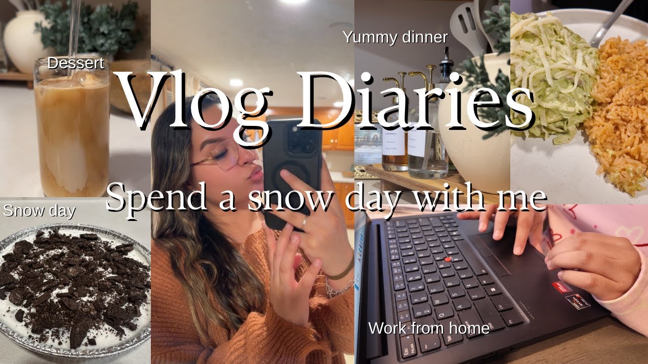 Vlog Diaries:Snow day,Work from home,Yummy dinner,No bake dessert,Chill days