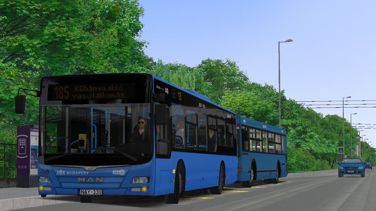 Omsi 2 I 185-ös vonal | Kőbánya alsó vasútállomás➡️Újhegy | buszcserével BPI-027 & NAY-330