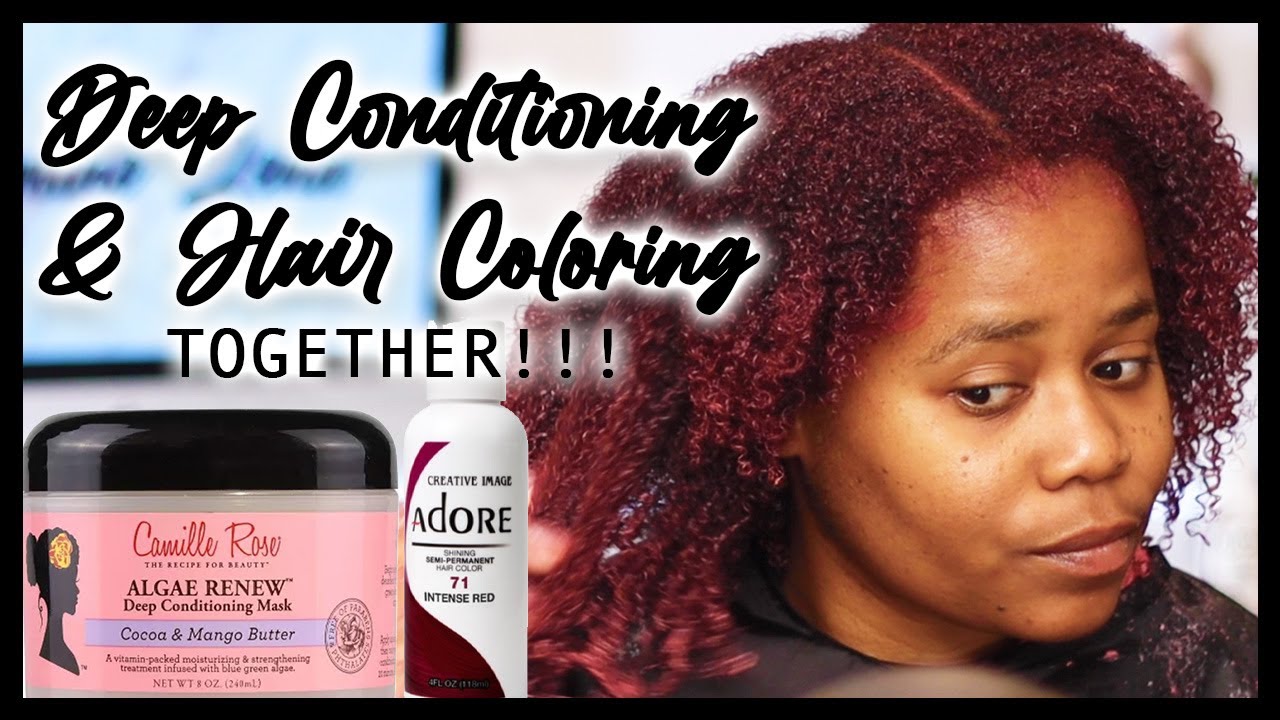 How To Deep Condition and Semi Color Natural Hair At The Same Time | Jasmine Zena'