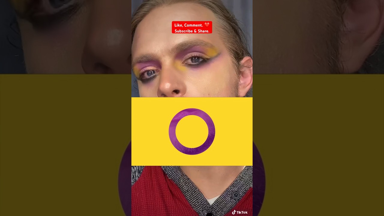 Intersex pride flag inspired makeup tutorial #Intersex #Pride #Makeup #MakeUpTutorial #PrideMonth