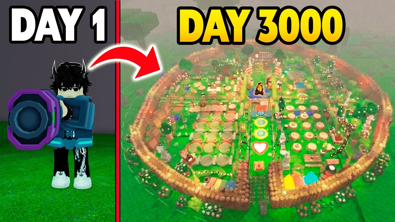 I Survived 3000 Days and Built the ULTIMATE Base in 99 Nights in the Forest