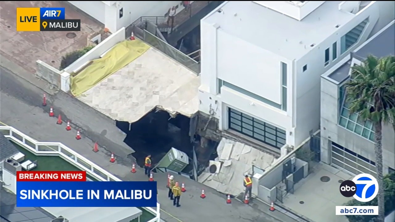 Malibu driveway collapses into sinkhole amid coastal erosion