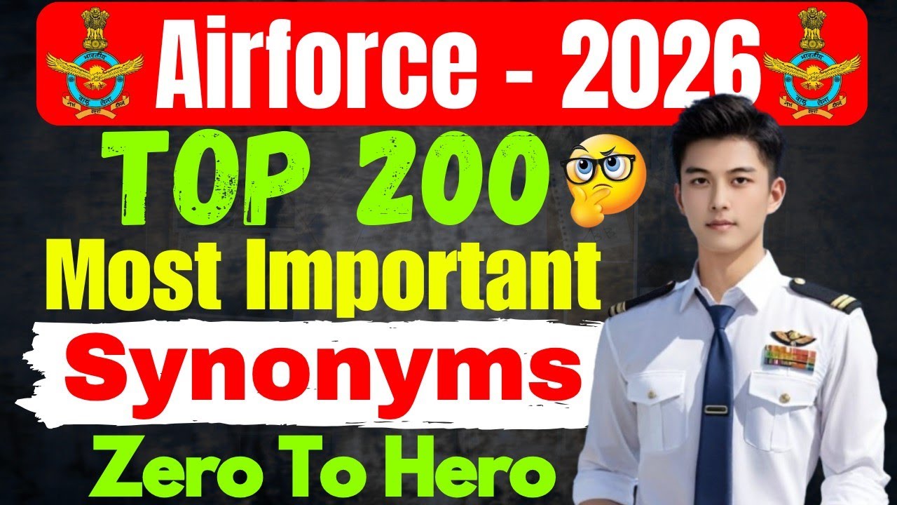 Airforce English Vocabulary | Top 200 Most Important Synonyms | सभी रटा देंगे शेरों🔥😱#airforce