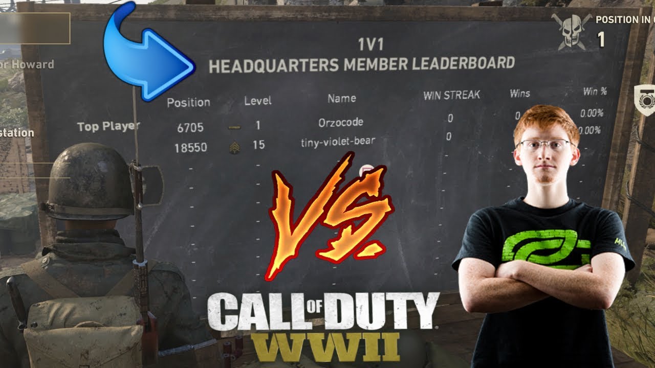 COD PRO Vs Zeus! 1v1 COD WW2 HEADQUARTERS!