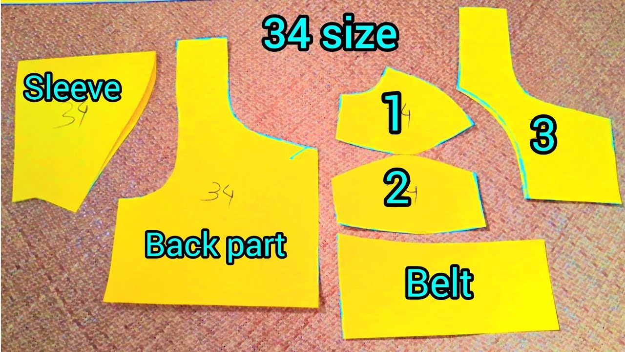 34 size double Katori blouse cutting for beginners ✨️