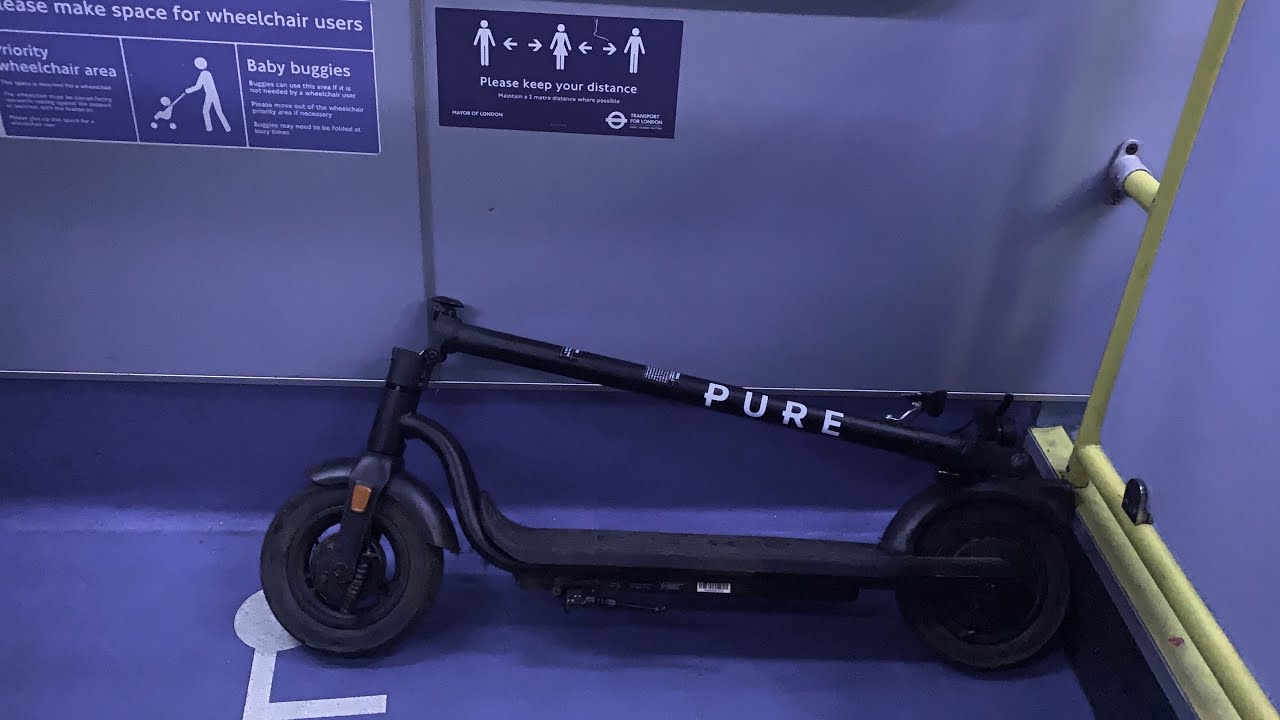 How to travel on a public London bus with a pure air electric scooter