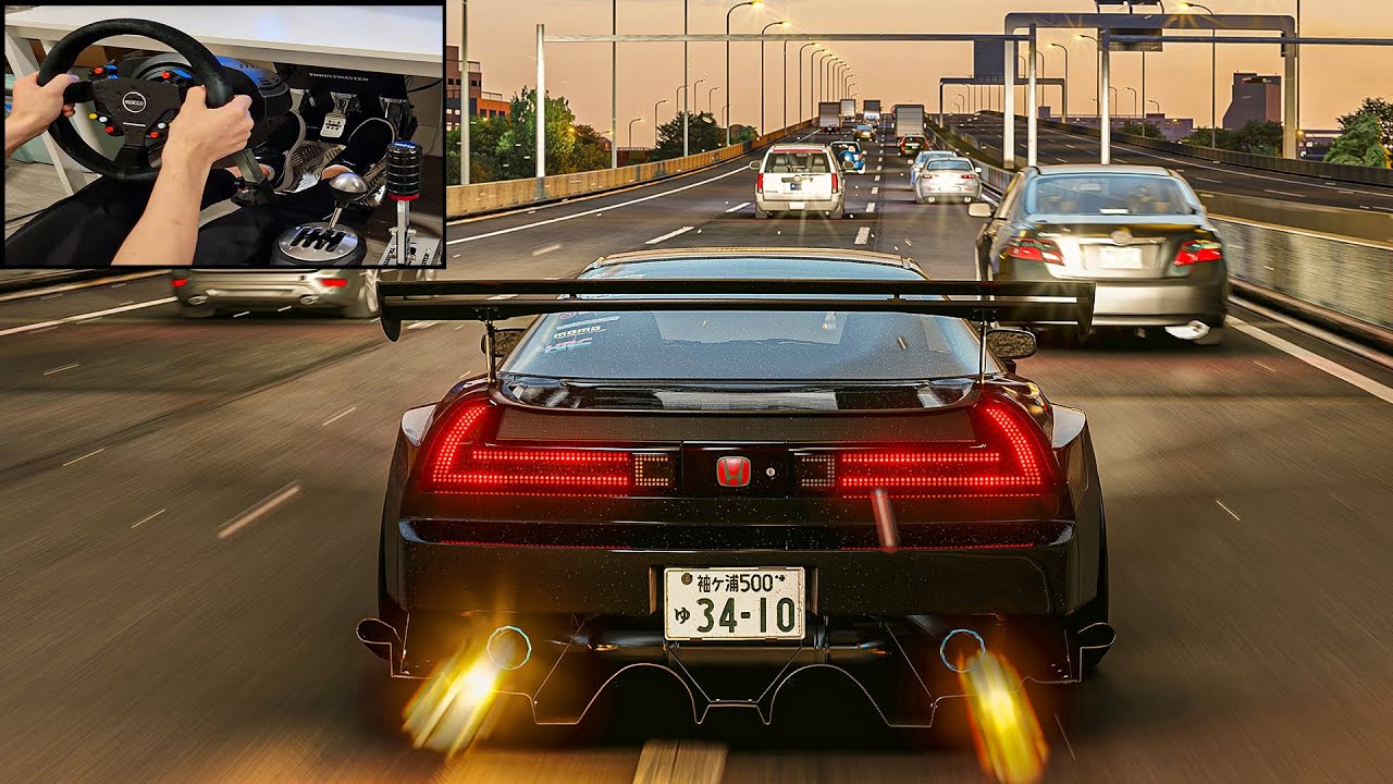 789HP Honda NSX-R Cutting Through Heavy Traffic! - Assetto Corsa | Thrustmaster T300 Gameplay