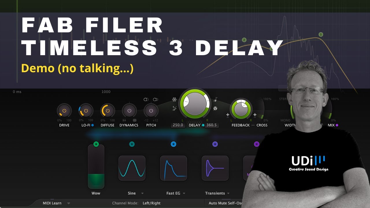FabFilter - TimeLess3 Demo (no talking) vintage-sounding tape delay, reverb and echo