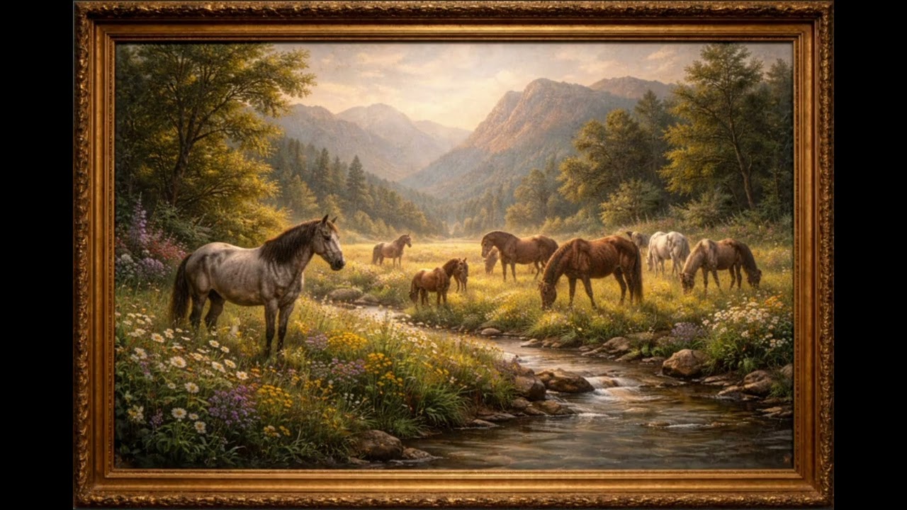 Wild Horses in Nature | A Living Painting/Tablo