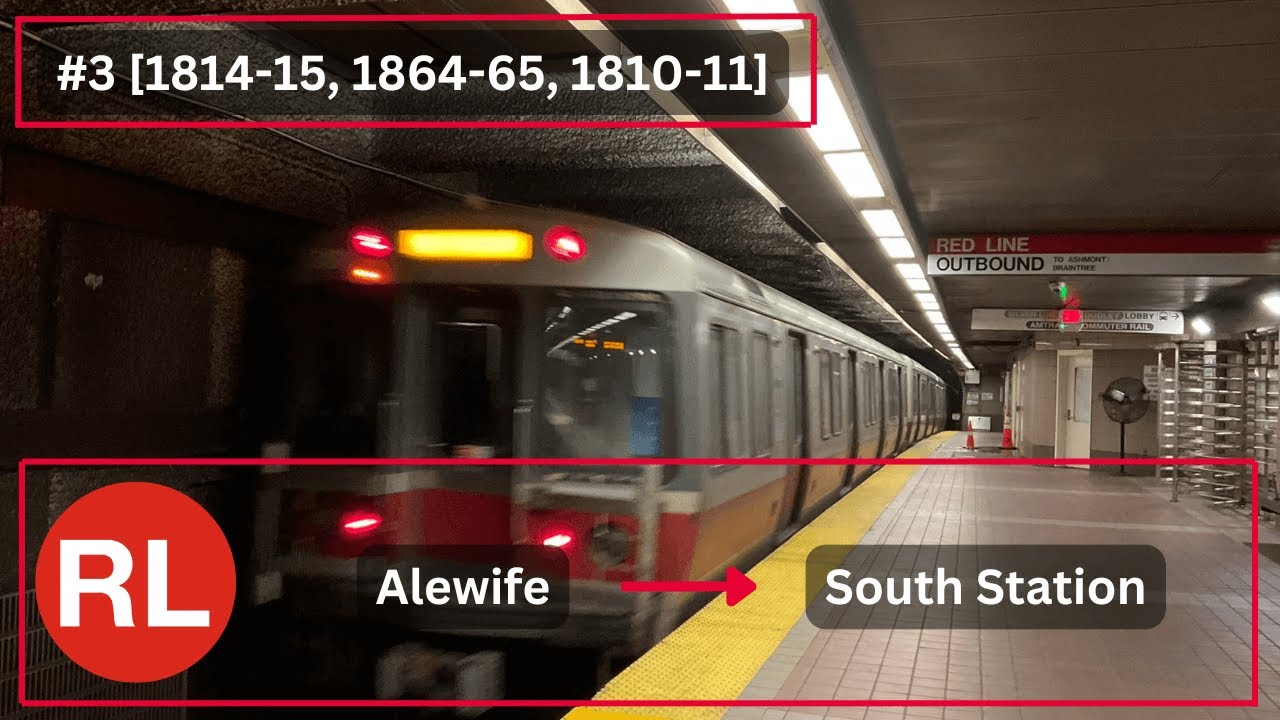 [Boston Subway] MBTA #3 Bombardier [1814-15, 1864-65, 1810-11] Red Line: Alewife → South Station