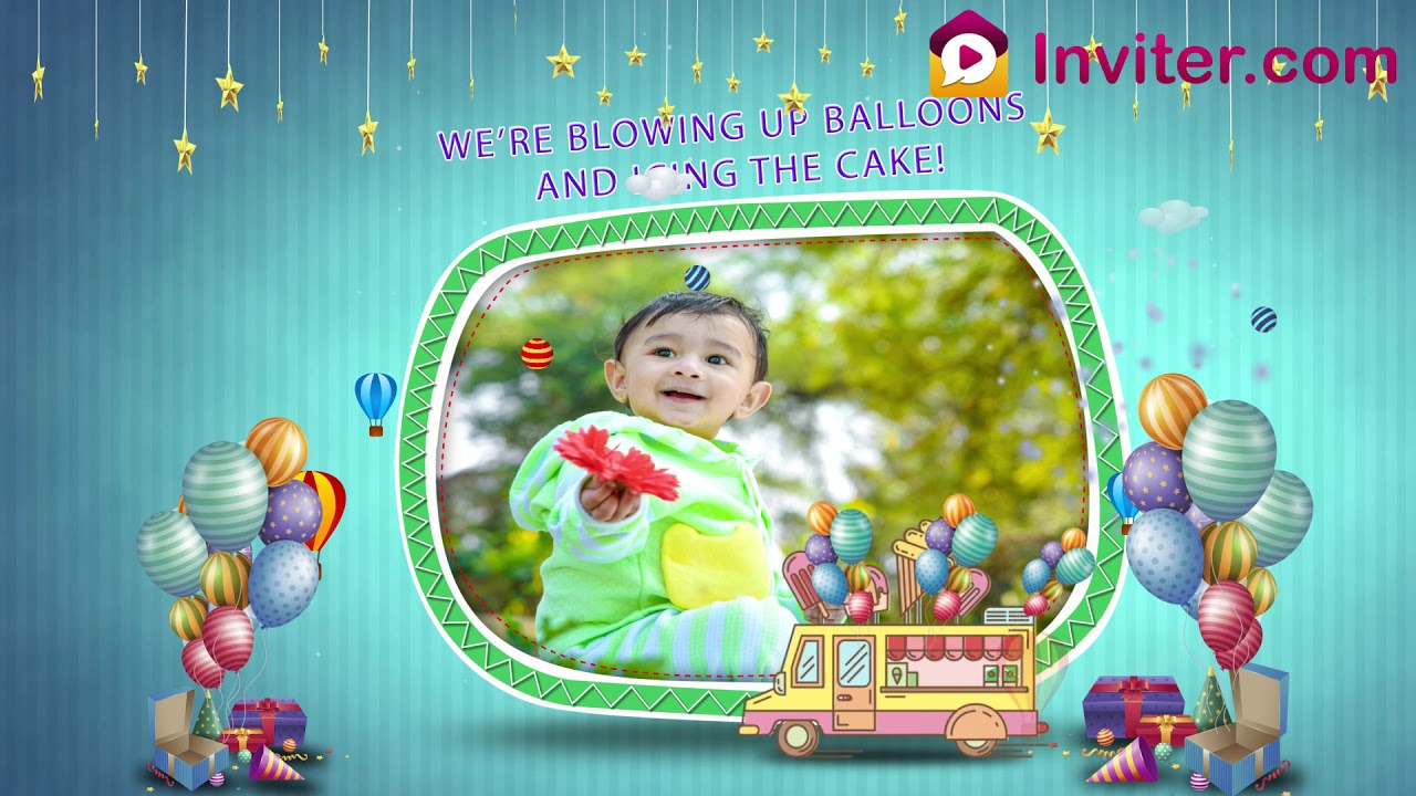 Indian Baby Boy Whatsapp Birthday Invitation Video