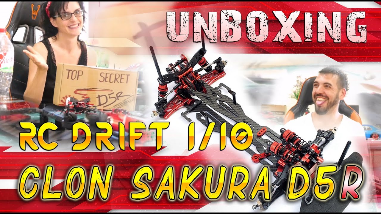 Clon Sakura D5R - Unboxing - RC Drift 1/10 - Chasis de inicio aluminio y carbono Low Cost 😜🤙🏁🏁