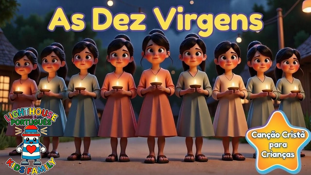As Dez Virgens (Mateus 25:1–13) | Canção Cristã Infantil | Lighthouse Kids Family– Português