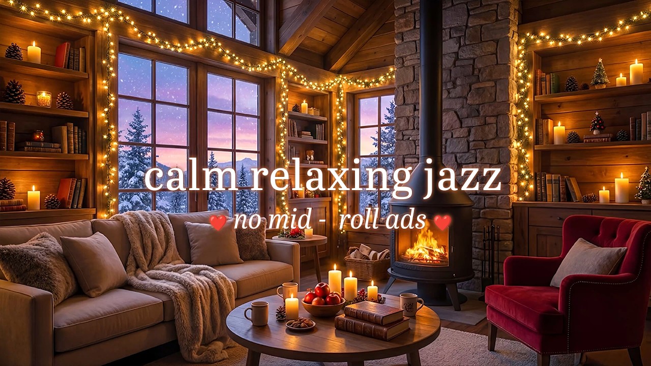 (NO MID-ROLL ADS) Calm Winter Jazz ❄️ Warm Relaxing Ambience for Focus & Calm