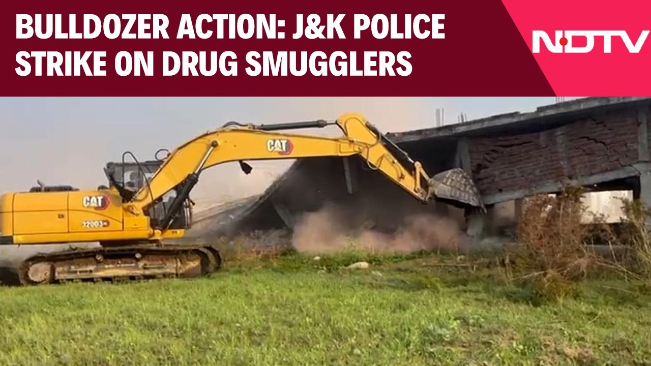Jammu Kashmir News | Bulldozer Action Demolishes Houses Of Drug Smugglers In Jammu's Bishnah