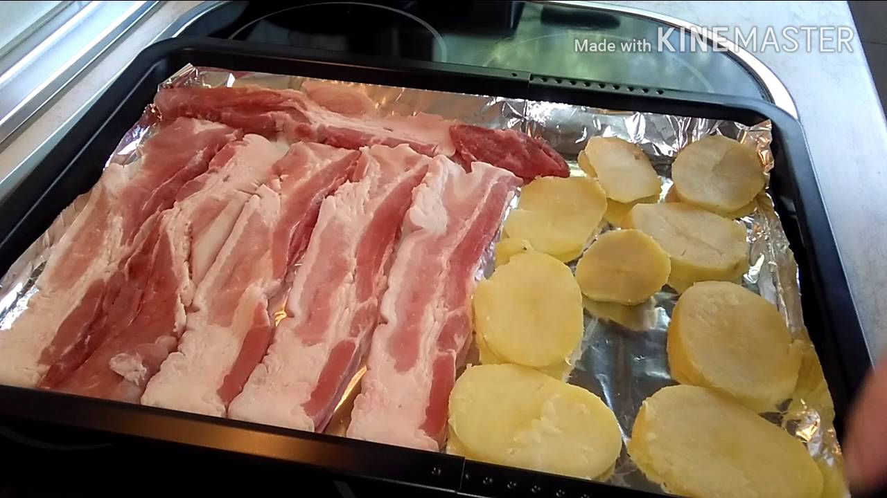 PANCETA AL AJILLO CON PATATAS EN HORNO