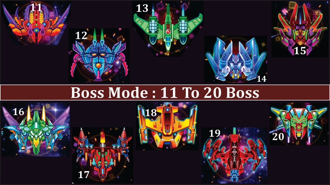 Galaxy Attack Alien Shooter | Boss Mode Level 11 To 20 | All Bosses | Zambario Gamers