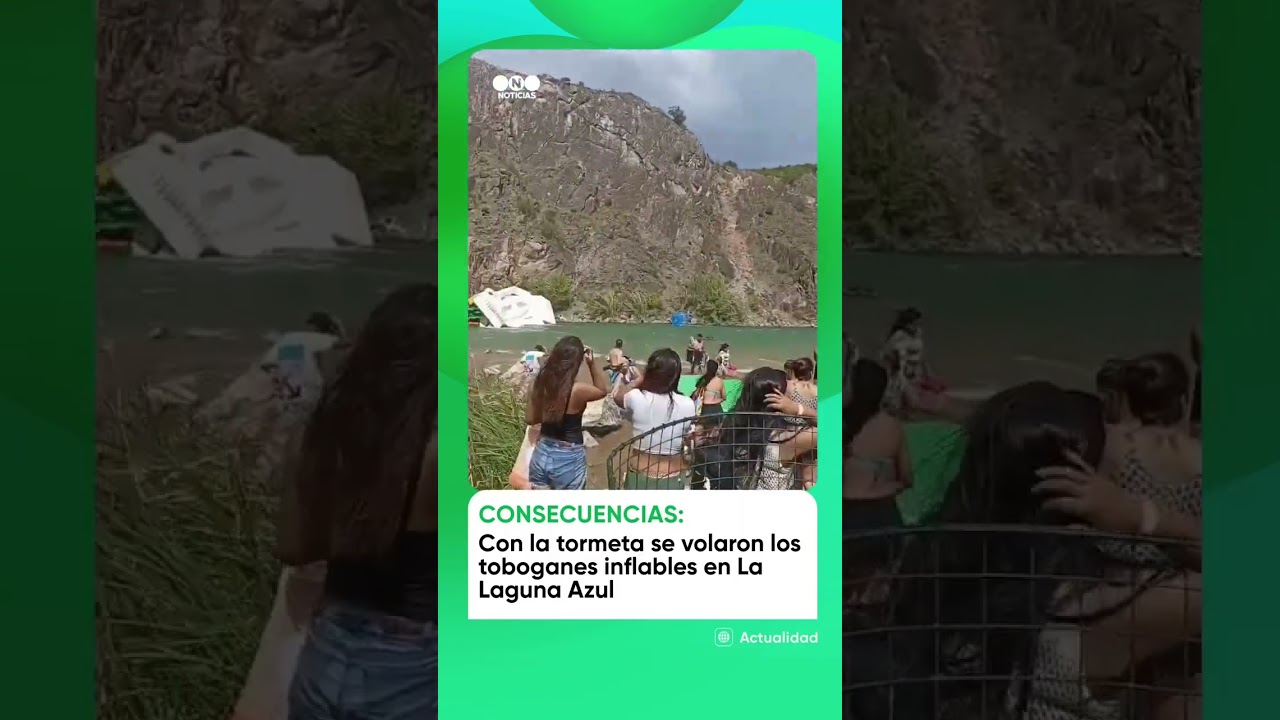 ¡CUIDADO CON EL VIENTO! Los toboganes inflables salieron volando