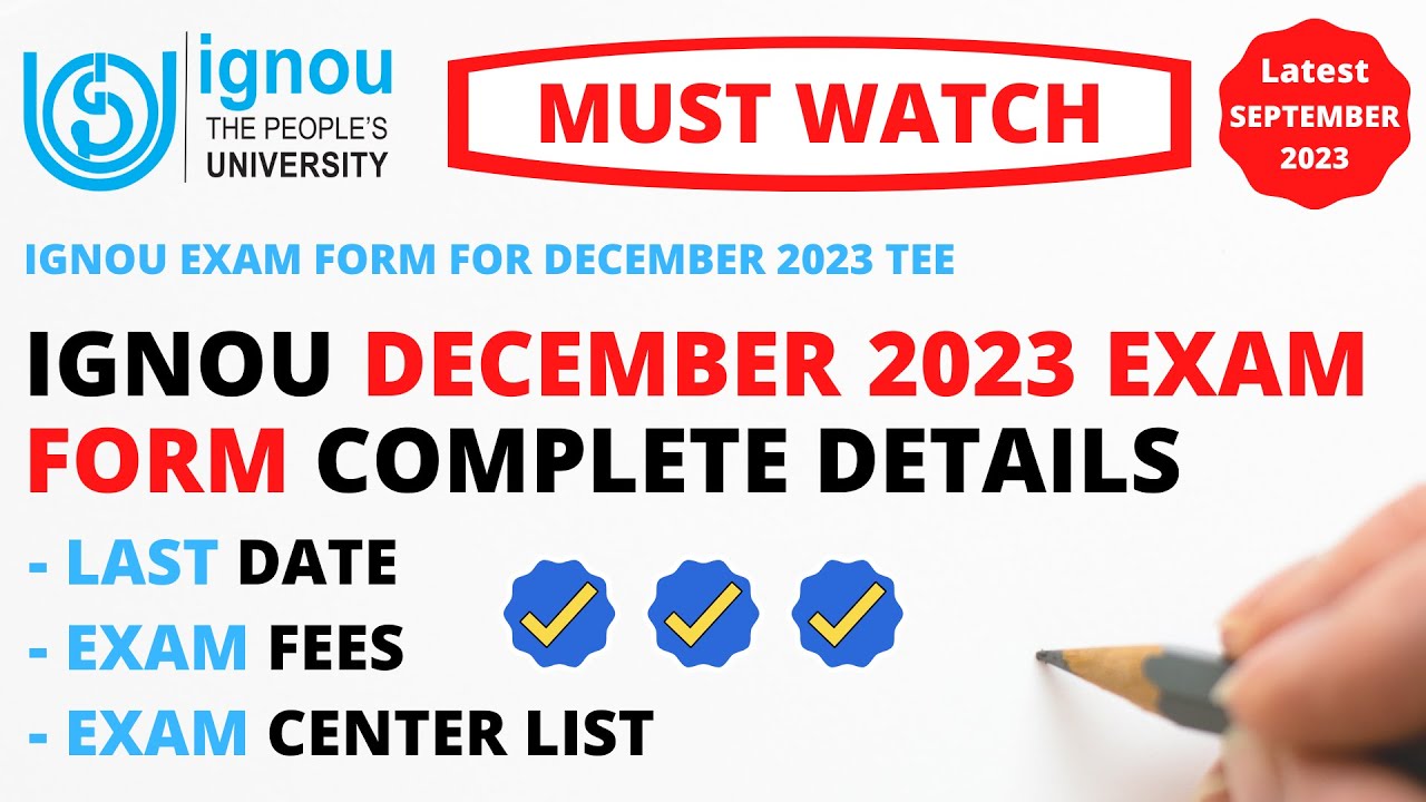 IGNOU December 2023 Exam Form Complete Details