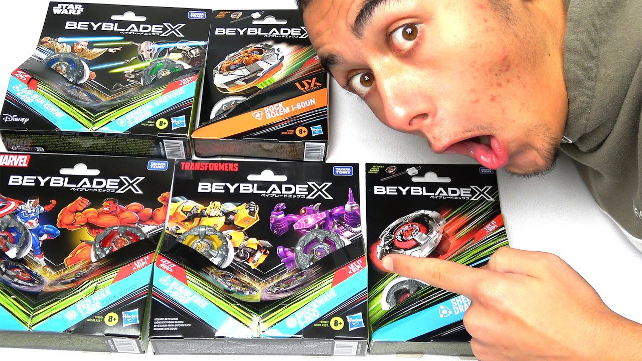 Распаковка и битвы HASBRO MEGA Beyblade X