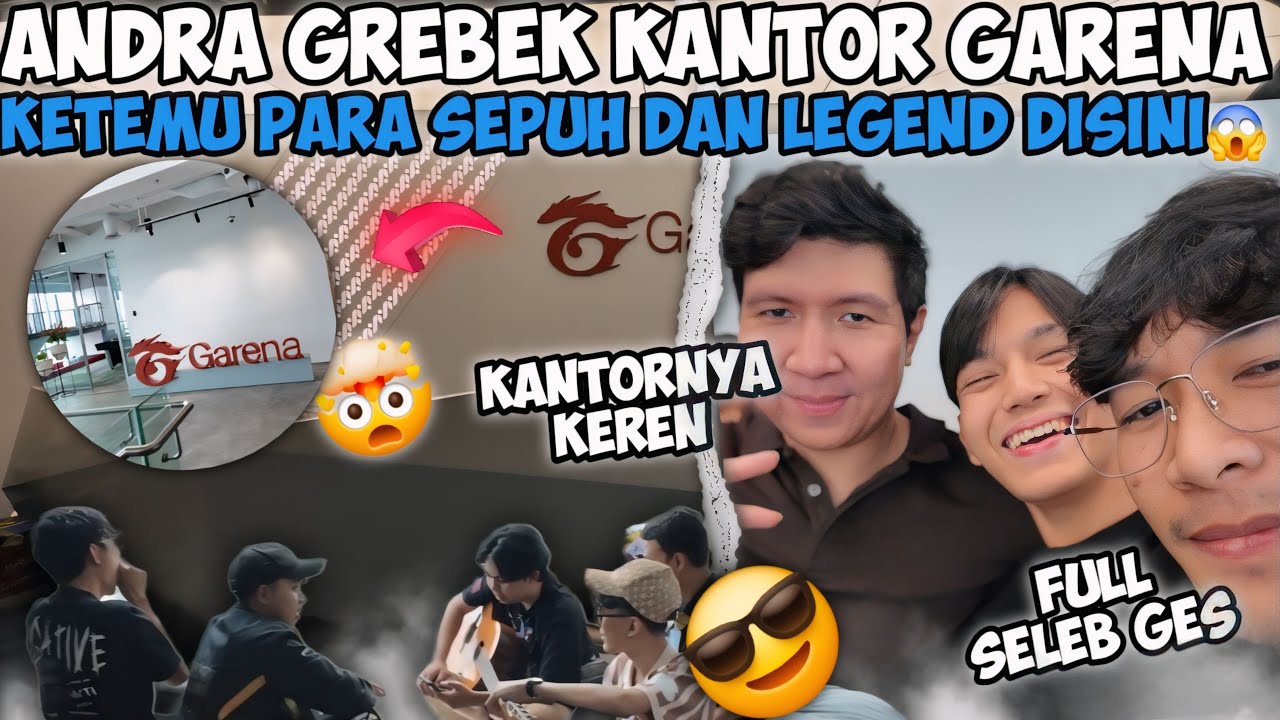 ANDRA GREBEK KANTOR GARENA! VLOG BARENG SEMUA YOUTUBER FF + IKUT KELAS WINDAH BASUDARA😱