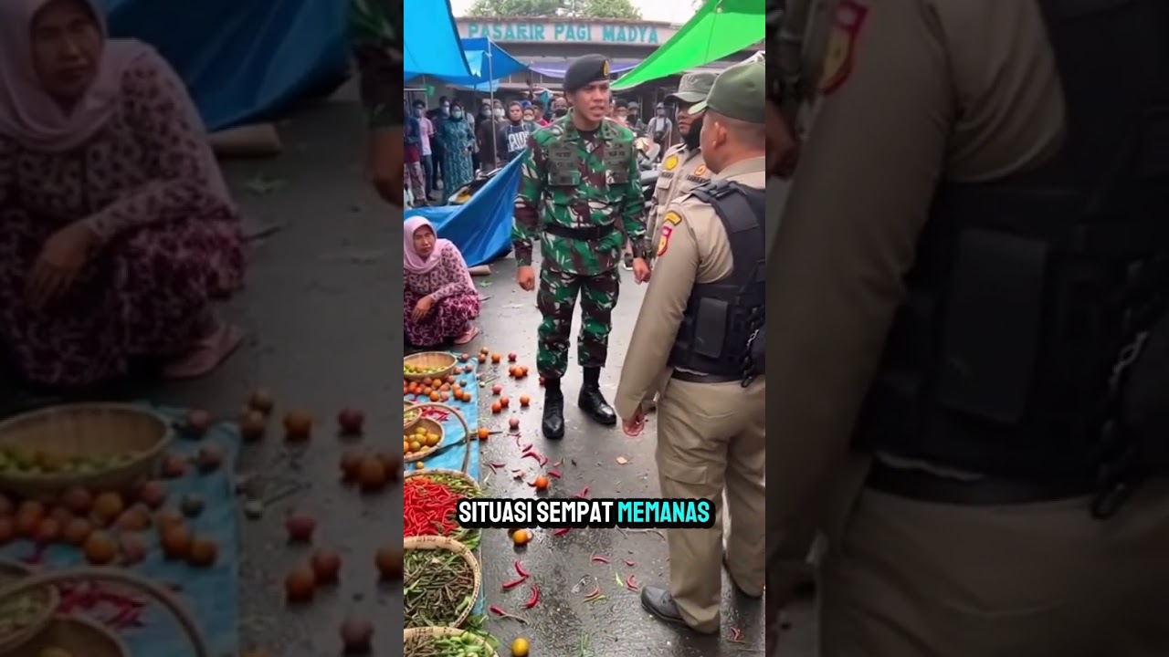 suasana memanas antara anggota TNI dan satpol PP #tni #viral