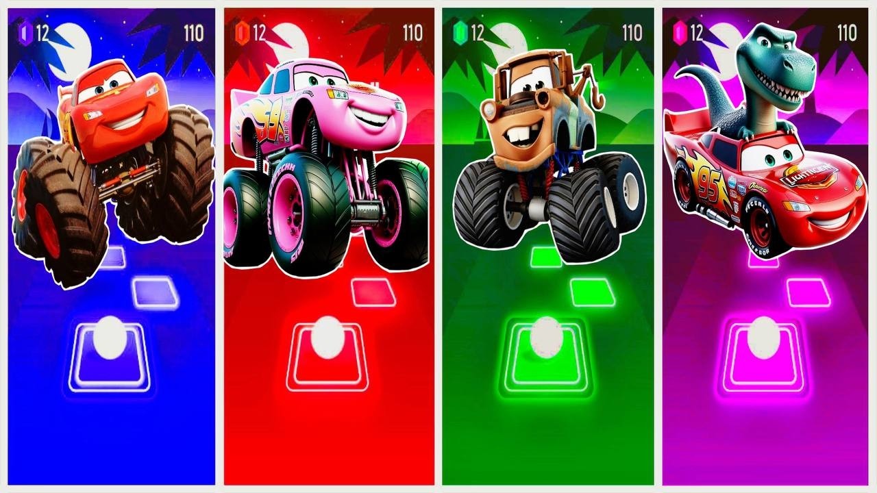 Tiles Hop EDM Rush Lightning McQueen Perfect Run!