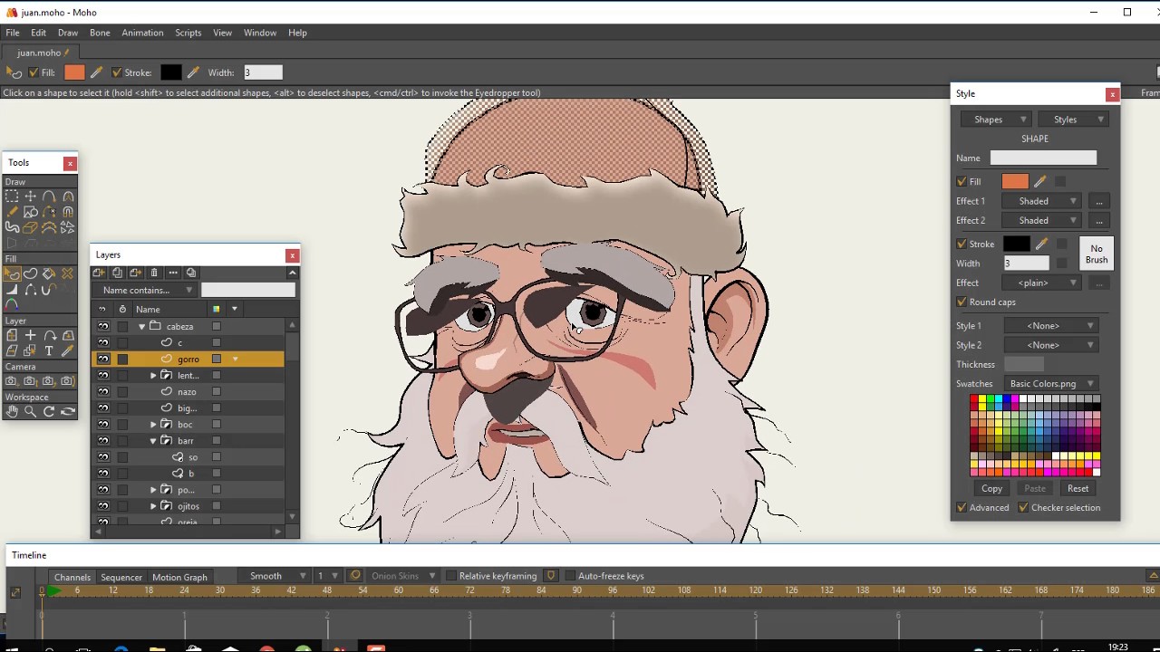 Tecnica de dibujo y edición en Moho Pro 12