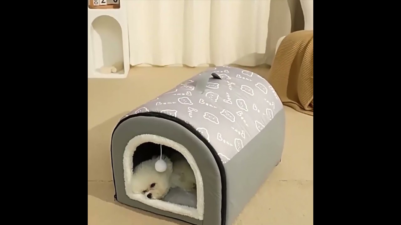 Warm Dog House Detachable Pet Sleeping Bed for Small Medium Dogs Cats