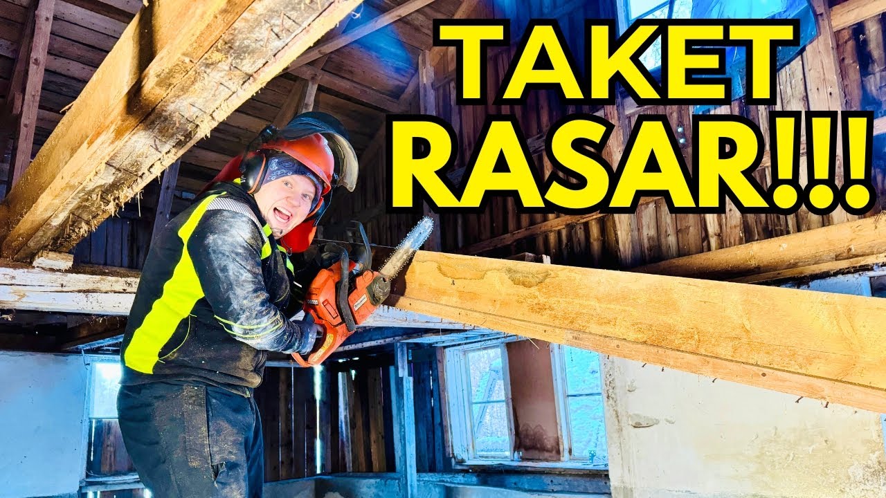 SÅGAR NER TAKET & DET RASAR! - Stallrenovering Del 6