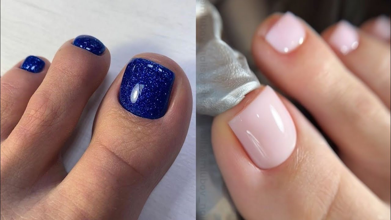 Versatile collection of shiny solid toe nails art ideas💡// Latest pedicure colors for ladies of 2024