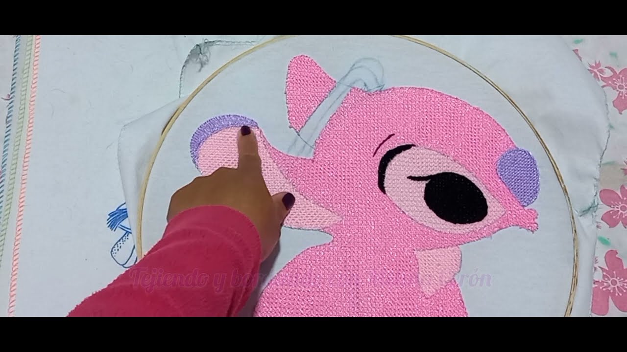 Bordado Angel la novia de Stitch/video 2/Tejiendo y bordando con Melina Cerón