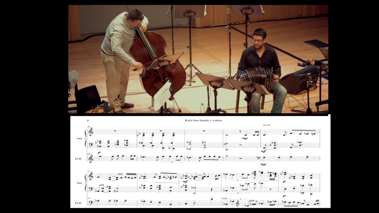 Rubí -bandoneón y contrabajo con score