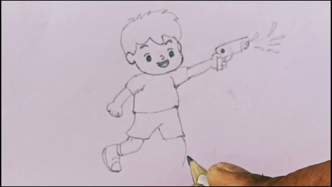 How to draw  holi celebration pictures/holi related drawings easy @drawingwithtiti 