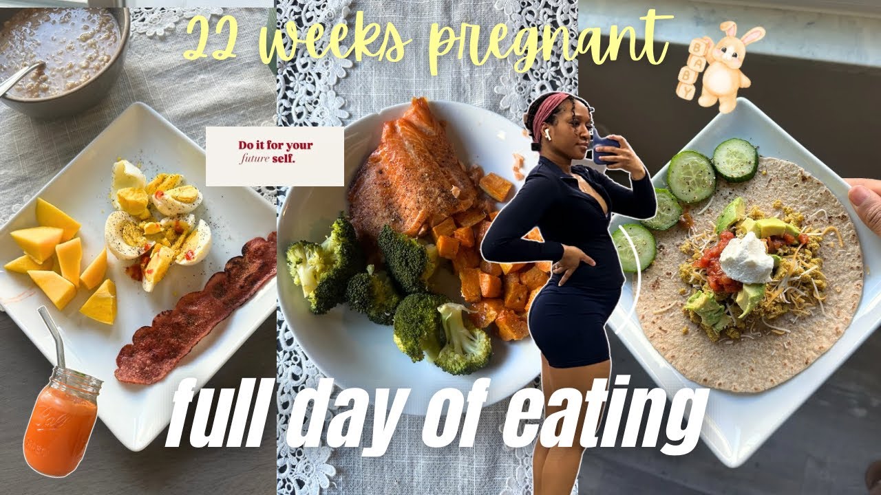 WHAT I EAT WHILE 22 WEEKS PREGNANT 🍼 ♡ | healthy meals to stay on track + upper body & core workout