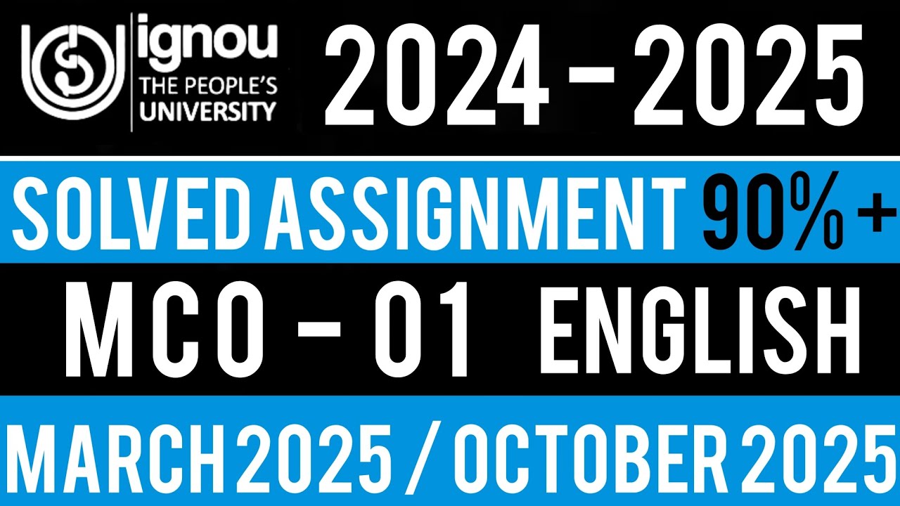 MCO 01 SOLVED ASSIGNMENT 2025 IN ENGLISH | MCO 01 SOLVED ASSIGNMENT 2024-2025 | MCO 01