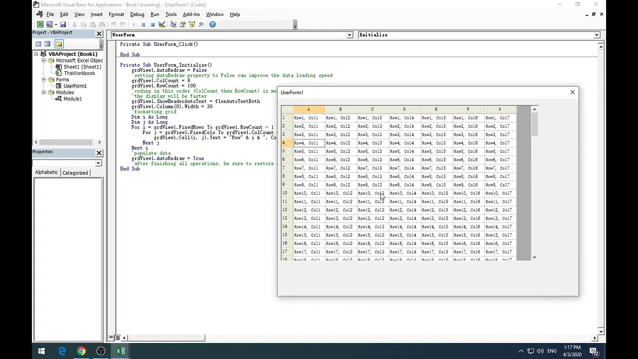 Excel / Access VBA Grid Control