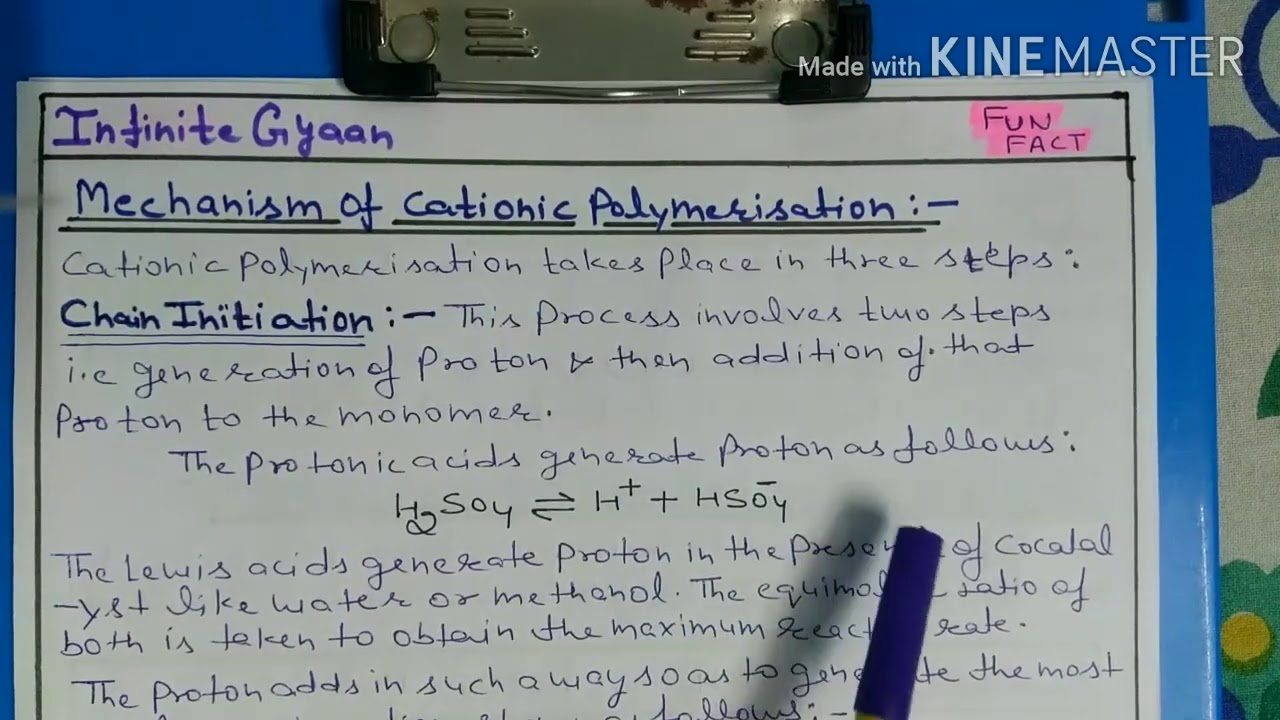 Mechanism of Cationic polymerisation