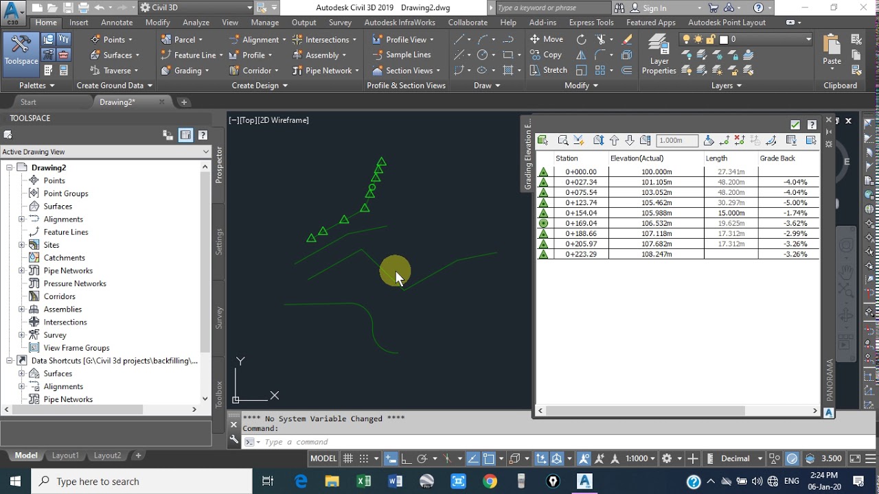 How to edit feature lines in civil 3d  Lesson#20