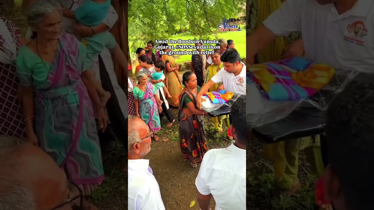 When floods strike, Congress Sevadal workers stands with the people  Vansda, Gujarat