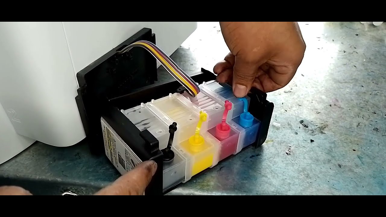 hp officejet pro 7740  drenado de tinta con la instalación directo al cabezal