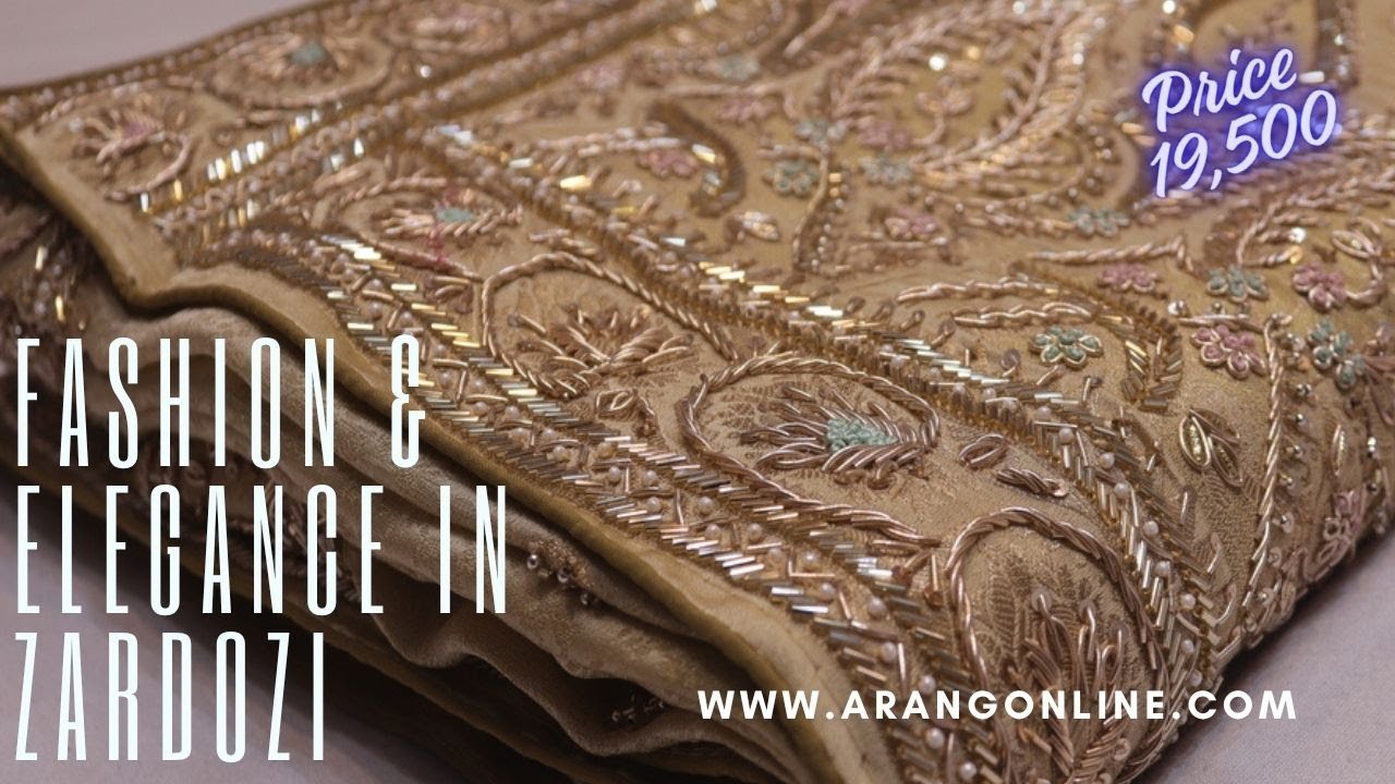 ARNG-3974 &ldquo;The Brushed Gold&rdquo; Premium Designer Saree||Banarasi Tissue Fabric||Zardozi||Cut dana