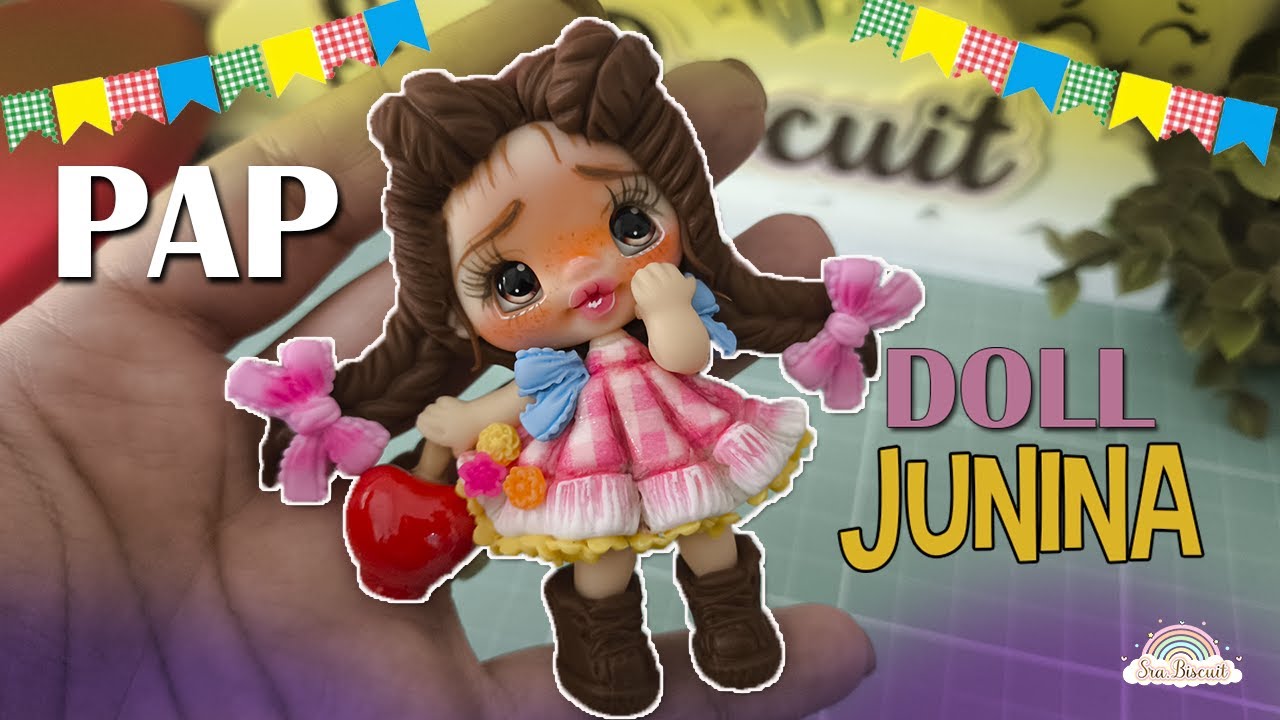 PAP: BONECA JUNINA - APLIQUE PARA LAÇOS -  MARATONA COM A EQUIPE FABY RODRIGUES