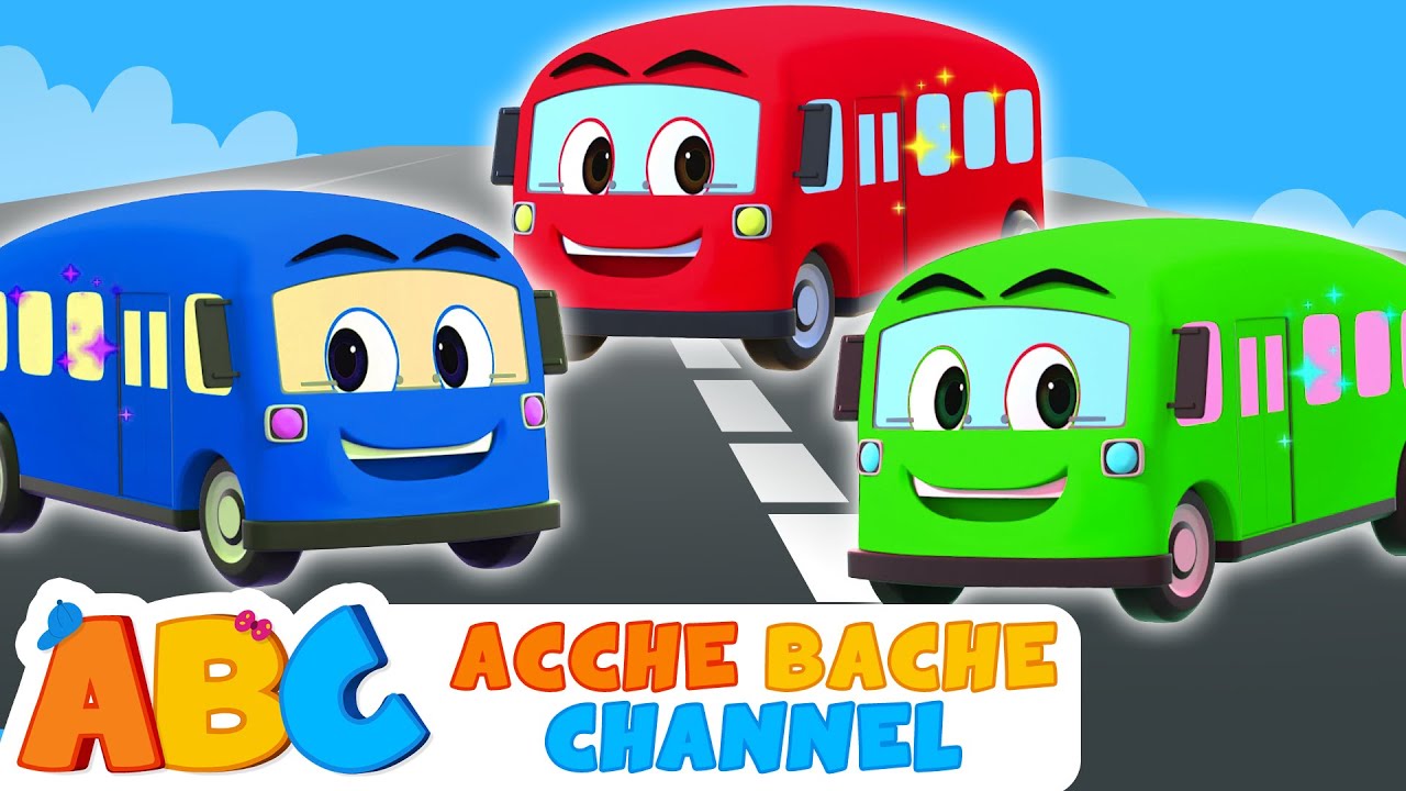 Five Little buses | Paanch Choti Bus (पांच छोटी बस) | 3D Hindi Nursery Rhymes | Acche Bache Channel