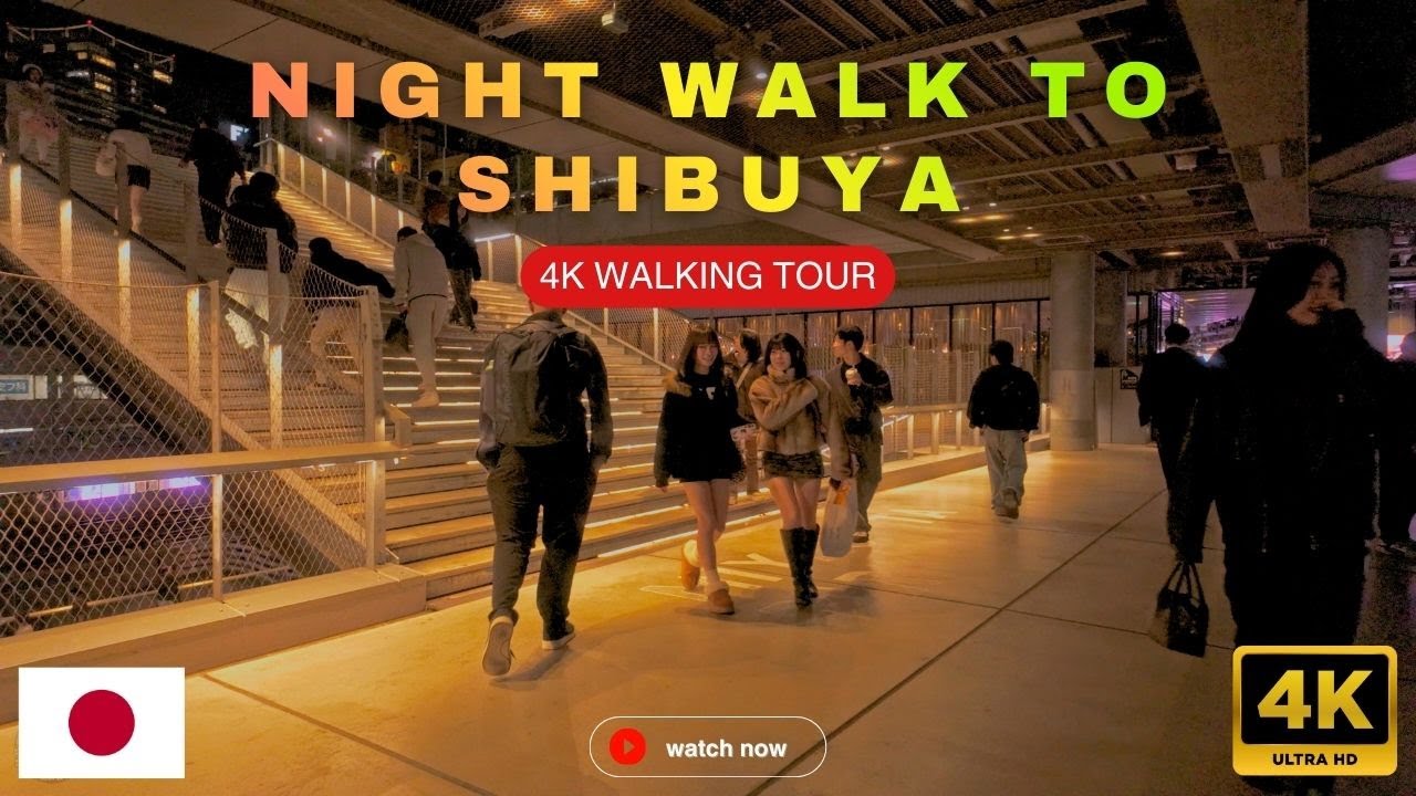 Night Walk in Tokyo: from Gaienmae to Miyashita Park | Japan Travel Walking Tour 4K UHD