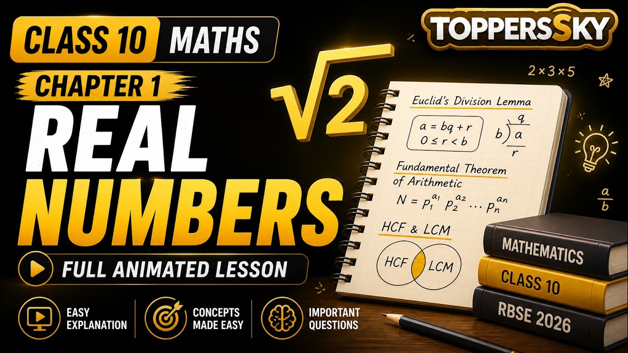 Class 10 Maths Chapter 1 Real Numbers  | Full Animated Lesson | Easy Explanation | RBSE 2026
